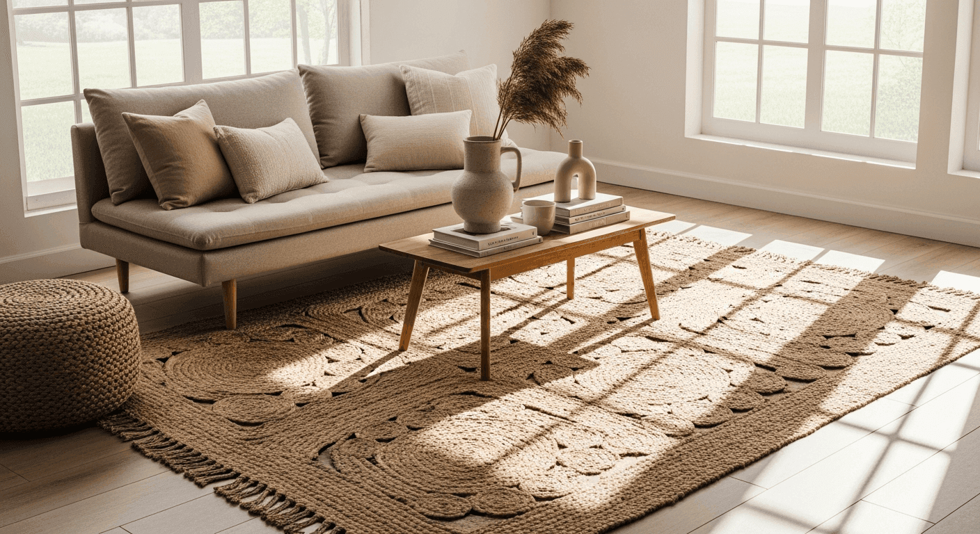 Style Perfect Handwoven Jute Rug: Design Ideas